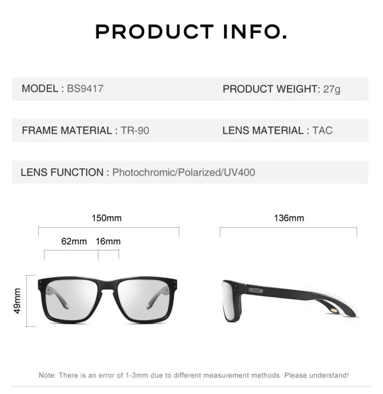 Kamstore.com.ua Солнцезащитные дизайнерские очки CAPONI фотохромная линза Polarized UV400 с прямоугольной оправой TR (BS9417) (3)