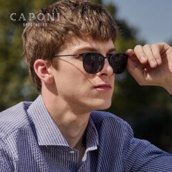 Kamstore.com.ua Суперлегкие солнцезащитные очки CAPONI фотохромная линза Polarized UV400 Титановая овальная оправа (BS520) (5)