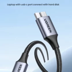 Kamstore.com.ua Кабель UGREEN US565 USB-C to micro USB-B 5Gbps 15W Aluminium Space Gray (0,5-1м) (2)