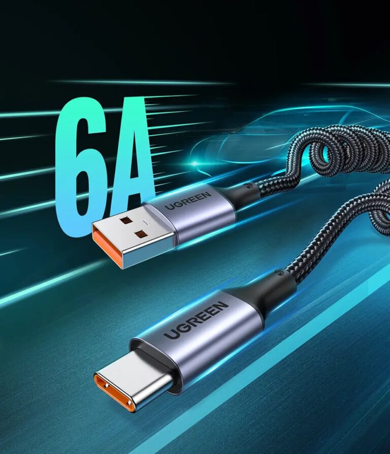 Kamstore.com.ua Кабель USB C 6A 100W Ugreen US554 пружинный 1.2m (90796)