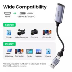 Kamstore.com.ua Карата видеозахвата UGREEN CM489 4K HDMI to USB (USB-C) Video Grabber Box (40192)