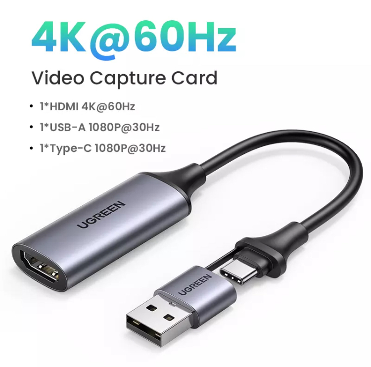Kamstore.com.ua Карата видеозахвата UGREEN CM489 4K HDMI to USB (USB-C) Video Grabber Box (40195)