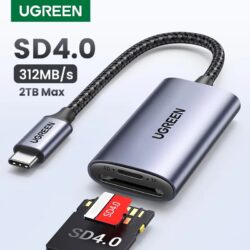 Kamstore.com.ua Кардридер USB-C 2 in 1 UGREEN CM401 Card Reader Type-C to SDTF 4.0 Aluminium Case NEW (15251)