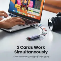 Kamstore.com.ua Кардридер USB-C 2 in 1 UGREEN CM401 Card Reader Type-C to SDTF 4.0 Aluminium Case NEW (15253)