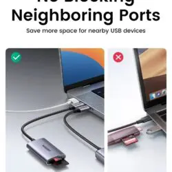 Kamstore.com.ua Кардридер USB-C 2 in 1 UGREEN CM401 Card Reader Type-C to SDTF 4.0 Aluminium Case NEW (15267)