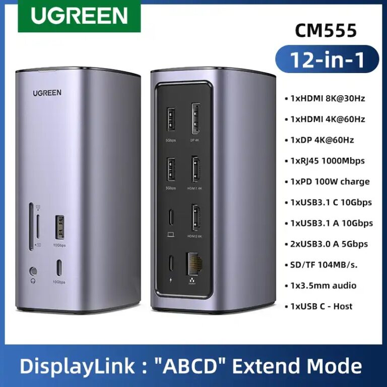Kamstore.com.ua Док-станция USB C UGREEN СМ555 для Mac OS USB 3.1 HUB Pro (90325)