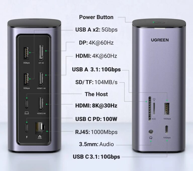Kamstore.com.ua Док-станция USB C UGREEN СМ555 для Mac OS USB 3.1 HUB Pro (90332)
