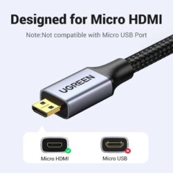 Kamstore.com.ua Кабель micro HDMI to HDMI 4K Ugreen HD109 (2)