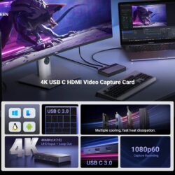 Kamstore.com.ua Карта видеозахвата UGREEN CM630 HDMI to USBUSB-C 4K60 Гц HDMI видеозахват Black (15399)