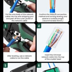 Kamstore.com.uaОбжимные клещи Ugreen NW136 кримпер для RJ45 CAT678 Green (70686)