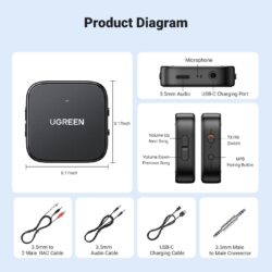 Kamstore.com.ua Bluetooth Audio Receiver Transmitter 2-in-1 Black 35223 UGREEN CM667 (9)