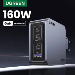 Сетевое зарядное устройство Ugreen X763 Nexode Pro GaN Fast Charger 160W PD3.1 Type C QC4.0 быстрая зарядка для ноутбука MacBook Pro USB, iPhone 15, Xiaomi планшет Grey (25095)