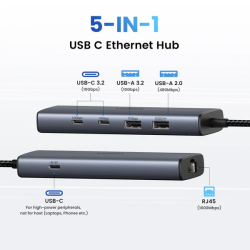 ugreen-usb-to-ethernet-adapter-5-in-1-usb-hub-with-ethernet-with-2-usb-c-32-10gbps-1usb-a-321usb-a-20gigabit-rj45-usb-to-network-lan-internet-dongle-for-laptop – 578784