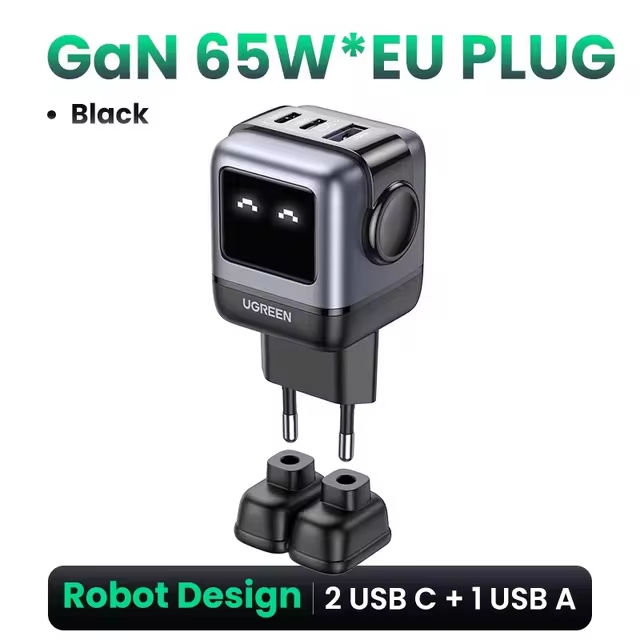 Kamstore.com.ua Зарядное устройство UGREEN CD361 Nexode RG 65W Robot Design 3-Port GaN Fast Charger 25685 (7)