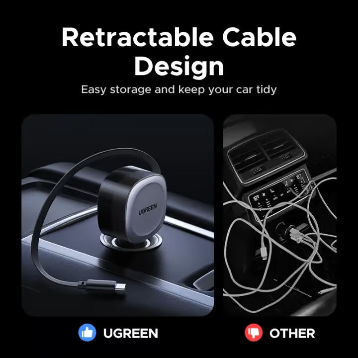 UGREEN-55653-75W-Car-Charger-2-in-1-Retractable-Cable-04