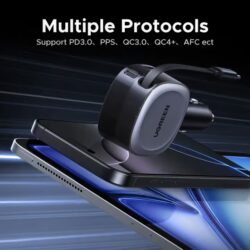 UGREEN-55653-75W-Car-Charger-2-in-1-Retractable-Cable-07