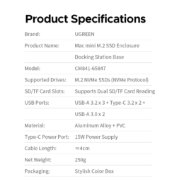 Kamstore.com.ua Док-станция 11-in-1 UGREEN CM841 (65488) для Mac Mini (M4 M4 Pro)