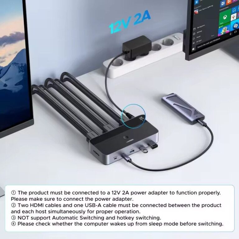 Kamstore.com.ua KVM переключатель HDMI 2 In 2 Out Ugreen AK500 Black 55455 (12)