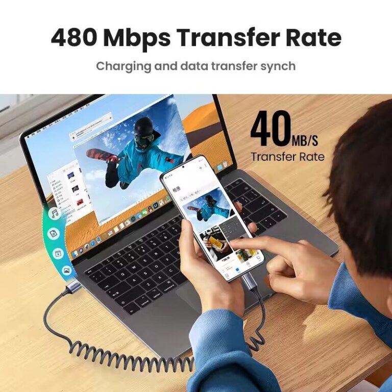 Kamstore.com.ua Кабель пружинистий USB-C to USB-A Ugreen US554 (35085 (2)