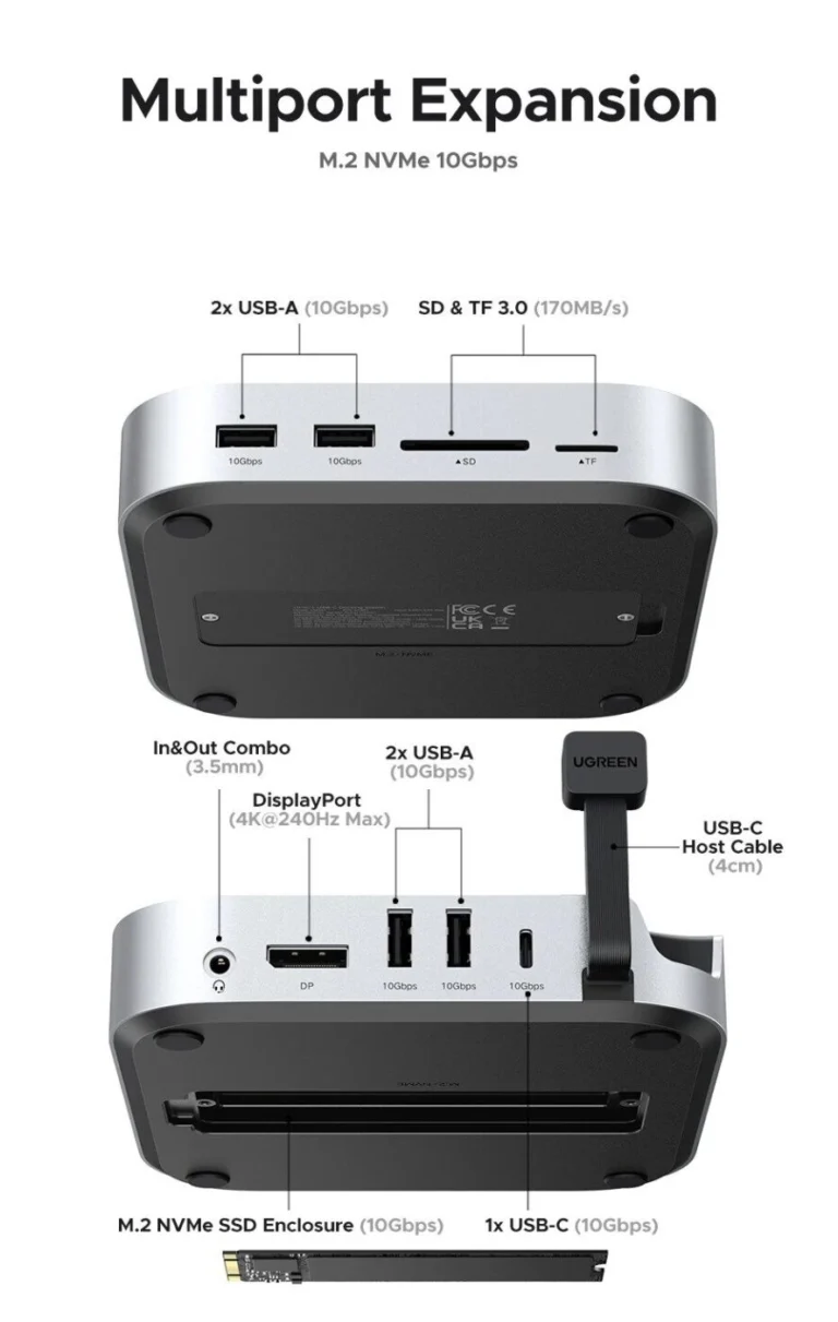 Kamstore.com.ua Док-станція 10-in-1 for Mac mini M4 or M4 Pro Ugren CM841 (65488 (12)