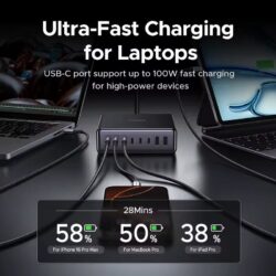 Зарядное устройство настольное 200W 8-Port Ugreen X766 (55324 (1)