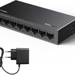 Сетевой коммутатор UGREEN CM834 LAN Switch 8-портовый, 10/100/1000 Мбит/с, Plug and Play, для TV/ноутбука/коммутатора/маршрутизатора/монитора Black (35499)