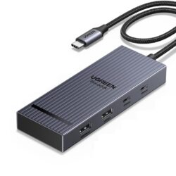 Концентратор USB 8 in 1 UGREEN CM880 Revodok Pro с HDMI 4K при 60 Гц, 10 Гбит/с, SD/TF со скоростью 170 МБ/с и зарядкой PD мощностью 100 Вт Grey (75027)