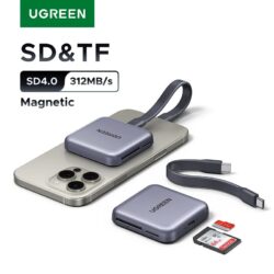 Картридер SD/TF UGREEN CM898 адаптер для Magsafe, 312 МБ/с, для телефонов и ноутбуков Grey (45365)