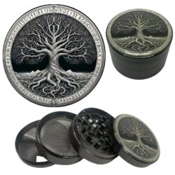 Гриндер для измельчения Black Leaf с металлическим корпусом, для табака, специй, перца, травы Silver