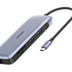 Концентратор 9 in 1 UGREEN CM274 2 х USB 3.0, HDMI, VGA, DP, RJ45, SD/TF, PD Grey (70301)