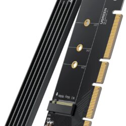 Карта расширения для ПК Ugreen CM465 с радиатором, адаптер PCIe NVMe M.2 64 Гбит/с для твердотельного накопителя M.2 Black (30715)