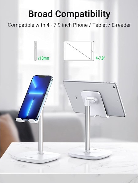 მობილურის_დამჭერი_UGREEN_LP177_60343_Adjustable_Desktop_Cell_Phone_Stand_White_4 მობილურის_დამჭერი_UGREEN_LP177_60343_Adjustable_Desktop_Cell_Phone_Stand_White_4
