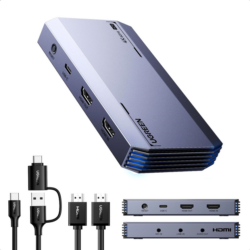 Карта видеозахвата UGREEN CM700 4K при 60 Гц, Ultra HD HDMI 1080P при 240 Гц USB 3.0 со сверхнизкой задержкой, VRR и HDR для потоковой передачи, игр и записи Grey (25173)