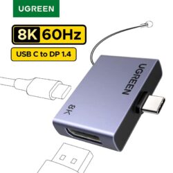 Адаптер 8K 60Hz UGREEN CM877 кабель USB C - DisplayPort 1.4, конвертер 4K при 240Hz Thunderbolt 4/3 - DisplayPort HDR VRR для MacBook Pro Grey (75607)
