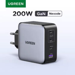 Зарядное устройство 4 in 1 Ugreen X764 Nexode 200W GaN Fast Charger совместимый с MacBook Pro/Air, Dell XPS, HP 14, iPad, iPhone 17/16/15 серий, Galaxy S25/S24, Pixel 10/9 3C1A Grey (35539)